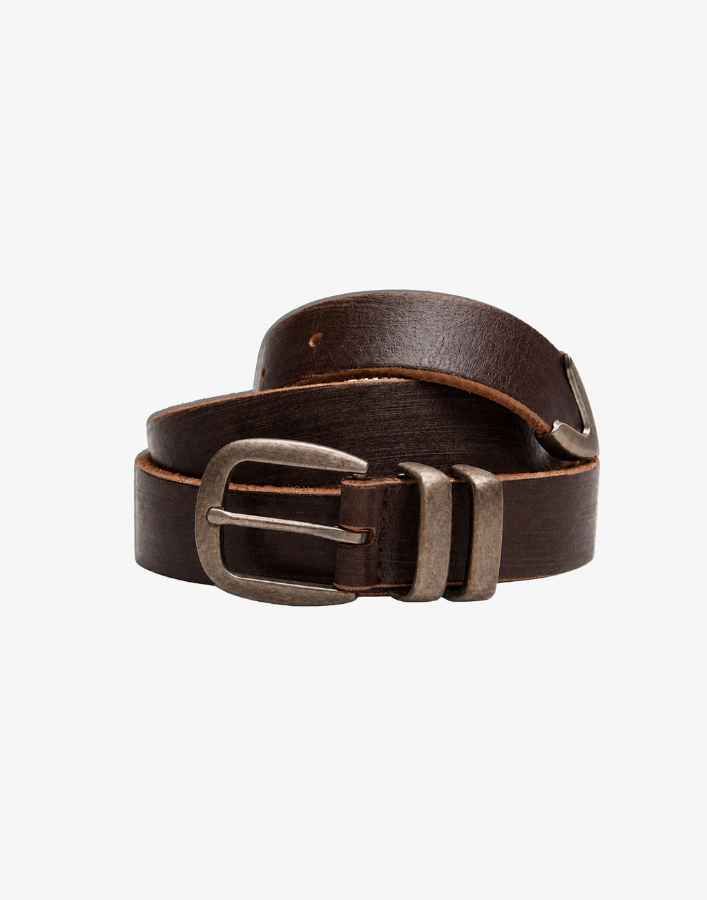 Aged leather belt